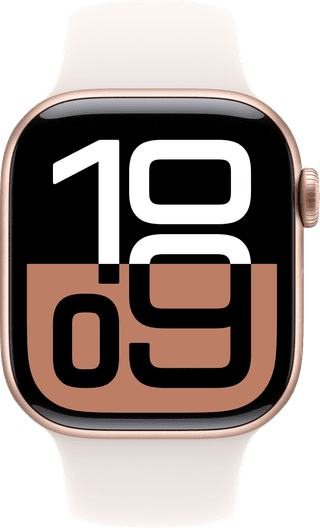 Apple Watch Series 10 42 mm Roségold Sportarmband S/M