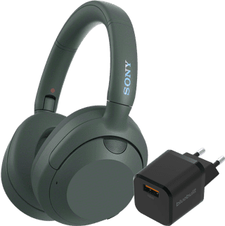 Sony ULT Wear Grün + BlueBuilt Quick-Charge-Ladegerät mit USB-A-Port 18 W Schwarz