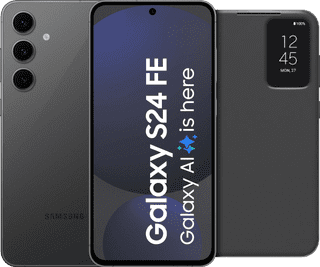 Samsung Galaxy S24 FE 128GB Gray 5G + Clear View Book Case Black