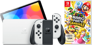 Nintendo Switch OLED White + Mario Party Jamboree
