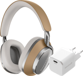 Bowers & Wilkins Px8 Braun + BlueBuilt Power-Delivery-Ladegerät mit USB-C-Port 20 W Weiß