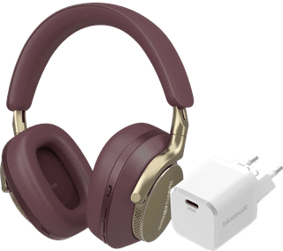 Bowers & Wilkins Px8 Rot + BlueBuilt Power-Delivery-Ladegerät mit USB-C-Port 20 W Weiß
