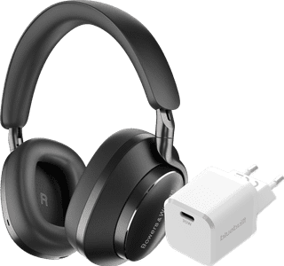 Bowers & Wilkins Px8 Schwarz + BlueBuilt Power-Delivery-Ladegerät mit USB-C-Port 20 W Weiß