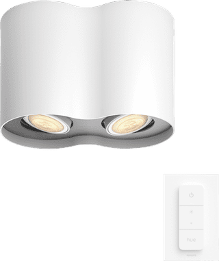 Philips Hue Pillar Mounted Spot Light White Ambiance - White - 2-spot + Dimmer