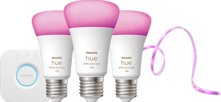 Philips Hue White and Color Starter Pack E27 3-pack + Solo LED Strip 3m