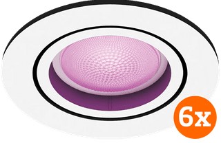 Philips Hue Centura Recessed Spot Light White and Color - Round -  White - 6-pack