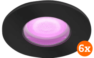 Philips Hue Xamento Bathroom Recessed Spot Light White and Color Black - Round - 6-pack