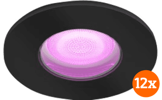 Philips Hue Xamento Bathroom Recessed Spot Light White and Color Black - Round - 12-pack