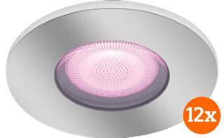 Philips Hue Xamento Bathroom Recessed Spot Light White and Color Chrome - Round - 12-pack