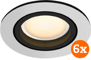 Philips Hue Milliskin Einbaustrahler White Ambiance - rund - Aluminium - 6er-Pack