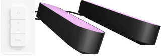 Philips Hue Play Lightbar White and Color Schwarz Doppelpack + Philips Hue Kabelloser Dimmer