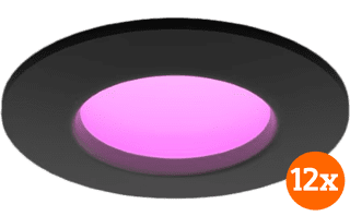 Philips Hue Einbaustrahler Slim 12er-Pack - White & Color - 90 mm - Schwarz