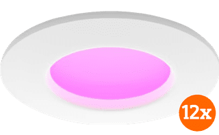 Philips Hue Recessed Spot Light Slim 12-pack - White and Color - 90mm - White