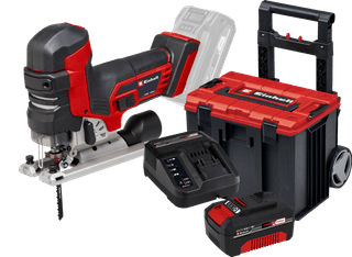 Einhell TP-JST 18/135 Li BL Solo 4,0 Ah Akku E-Case L Starterset