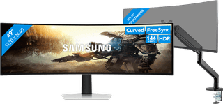 Samsung Odyssey G9 LS49DG912SUXEN OLED + BlueBuilt Monitorhalterung für 1 Ultrawide-Monitor