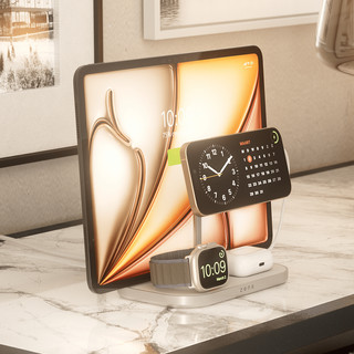 Zens 4-in-1 MagSafe mit Qi2 Kabelloses Ladegerät 15 W mit Ständer, Watch Stand und iPad Stand