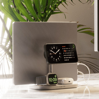 Zens 4-in-1 MagSafe mit Qi2 Kabelloses Ladegerät 15 W mit Ständer, Watch Stand und iPad Stand