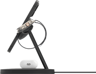 Belkin Boost Charge Pro MagSafe und Qi2 3-in-1 Kabelloses Ladegerät 15 W mit Ständer Schwarz