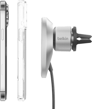 Belkin Handyhalterung Auto Lüftungsschlitze mit MagSafe und Qi2 Laden Silber