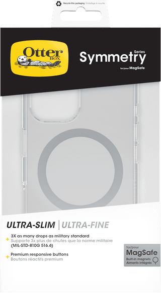 OtterBox Symmetry Apple iPhone 16 Back Cover with MagSafe Magnet Transparent