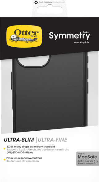 OtterBox Symmetry Apple iPhone 16 Back Cover Black with MagSafe