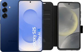 Samsung Galaxy S25 512GB Dark Blue 5G + BlueBuilt Book Case Black