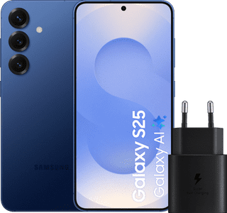 Samsung Galaxy S25 256GB Dunkelblau 5G + Samsung Ladegerät 25 Watt Schwarz