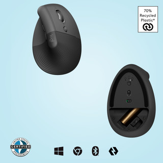 Logitech Lift Vertikale ergonomische Maus Schwarz