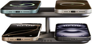 Zens 4-in-1 Wireless Charger 15W with Stand and MagSafe Magnet Black