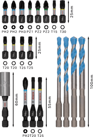 Bosch Professional 20-teiliges PRO Impact Mixed Set