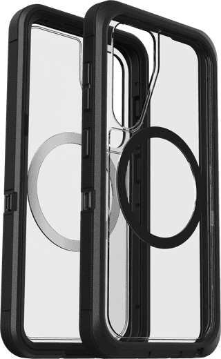 OtterBox Defender Samsung Galaxy S25 Back Cover with Magnet Transparent with Black Belt