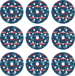 Bosch Professional EXPERT O780 125 mm K80, K120, K180 (9x)