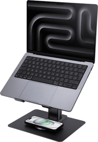 BlueBuilt Adjustable Laptop Stand with Wireless Charger 10-17 inches