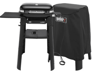 Weber Lumin Schwarz mit Untergestell + Weber Premium Abdeckung für Lumin mit Untergestell
