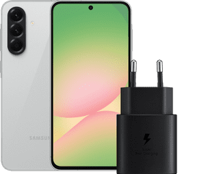 Samsung Galaxy A56 128GB Grau 5G + Samsung Ladegerät 25 Watt Schwarz