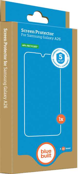 BlueBuilt Samsung Galaxy A26 Backcover Transparent + Panzerglas Doppelpack