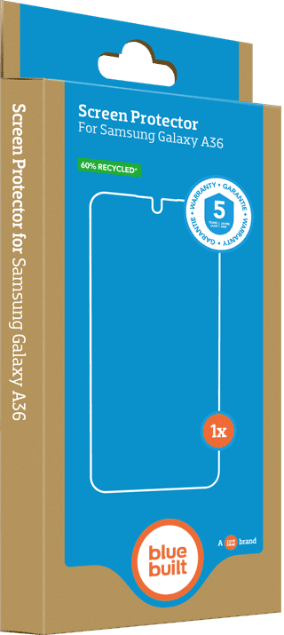 BlueBuilt Protective Back Cover Samsung Galaxy A36 Transparent + Screen Protector Duo Pack