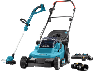 Makita DLM432PT with 5.0Ah Battery (2x) + Makita DUR193Z + 5.0Ah 18V Battery (2x)