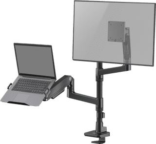 ACT AC8341 Monitorhalterung 49 Zoll mit Gasdruckfeder für 1 Monitor inklusive Laptophalterung