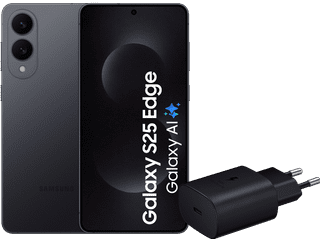 Samsung Galaxy S25 Edge 256GB Black 5G + Samsung Charger 25W Black