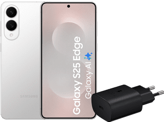 Samsung Galaxy S25 Edge 512GB Silver 5G + Samsung Charger 25W Black