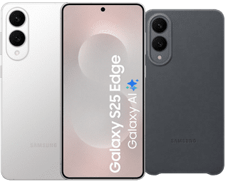 Samsung Galaxy S25 Edge 256GB Silver 5G + Samsung Kindsuit Back Cover Black