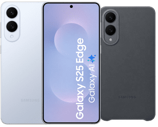 Samsung Galaxy S25 Edge 512GB Blue 5G + Samsung Kindsuit Back Cover Black