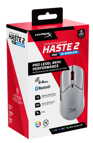 HyperX Pulsefire Haste 2 Pro 4K Wireless Gaming-Maus