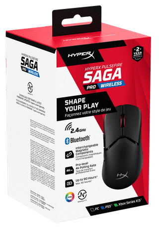 HyperX Pulsefire Saga Pro Wireless Gaming-Maus Schwarz