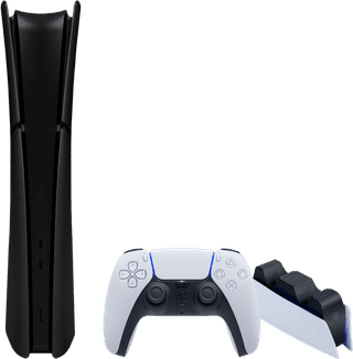 PlayStation 5 Slim Digital Edition + Schwarze Cover + Ladestation