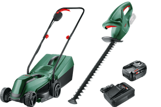 Bosch EasyMower 18V-32-200 + Bosch EasyHedgeCut 18-45 Li + Bosch Starterset 18V 4,0 Ah