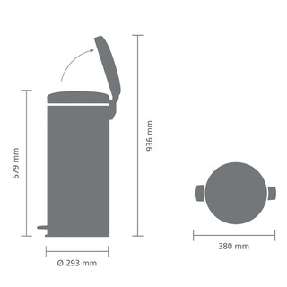 Brabantia NewIcon Treteimer 30 Liter Warm Bronze