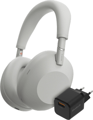 Sony WH-1000XM6 Silber + BlueBuilt Quick-Charge-Ladegerät