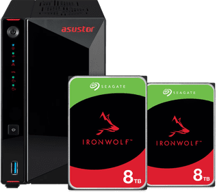 ASUSTOR AS5402T + Seagate IronWolf 16TB (2x 8TB)